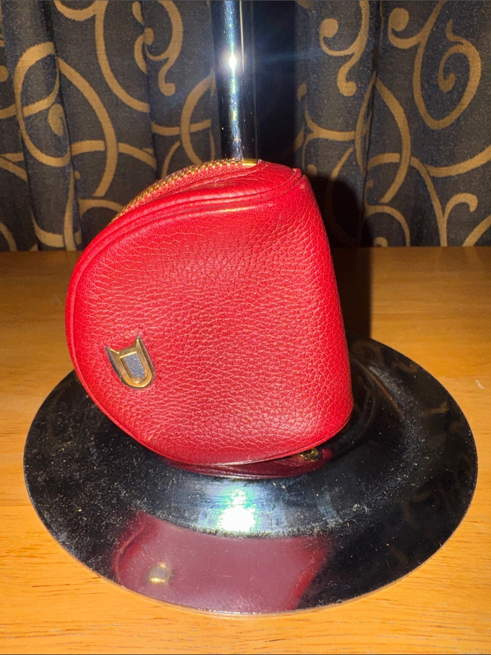 Delvaux vintage Red Grained Leather Half-Moon Coin Purse Pouch 💎 pristine - Picture 4 of 5